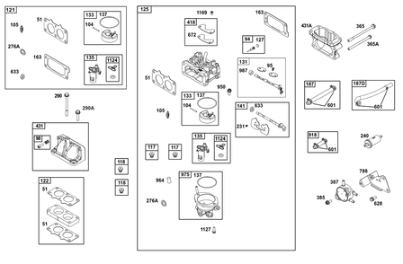 Carburetor And Fuel Supply Group Diagram and Parts List for 386447-3314-B5 200000 - 399999 Briggs and Stratton Engine